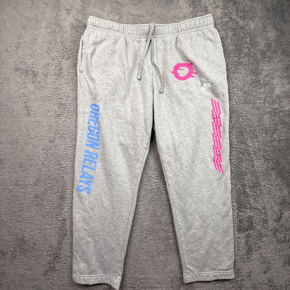 Nike Oregon Relays Joggers Sweatpants Gray Fleece Womens XXL Drawstring